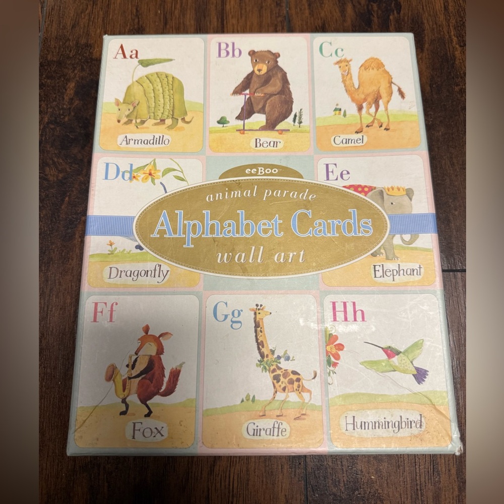 eeBoo Animal Parade Alphabet Cards Wall Art High Quality Flash Cards Rare